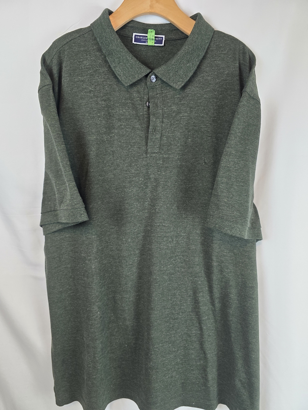 Charles Tyrwhitt Olive Heather Polo Shirt